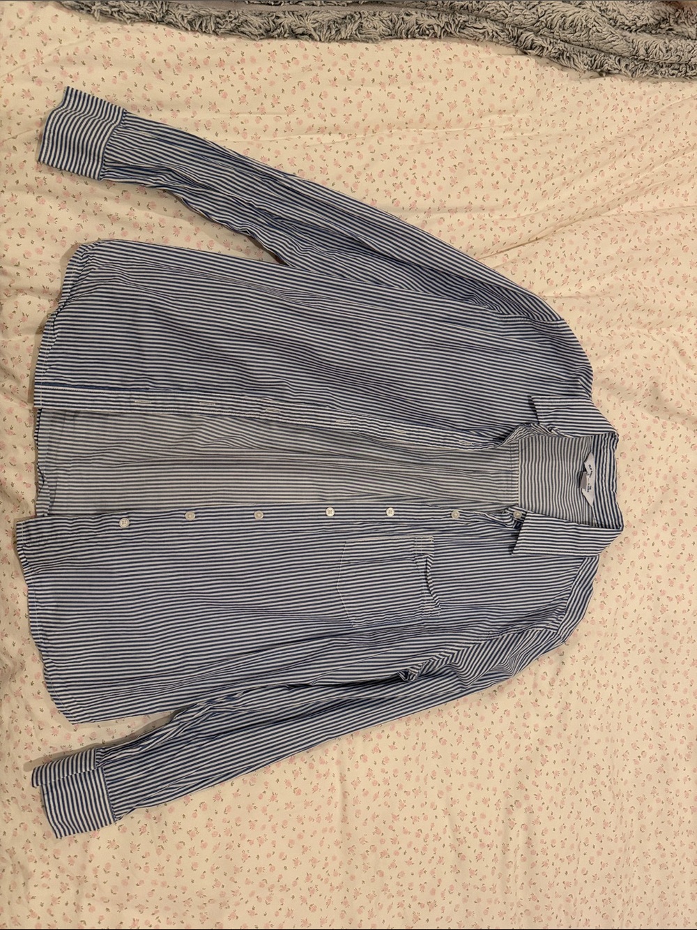 GAP Blue and White Striped Button-Down Shirt
